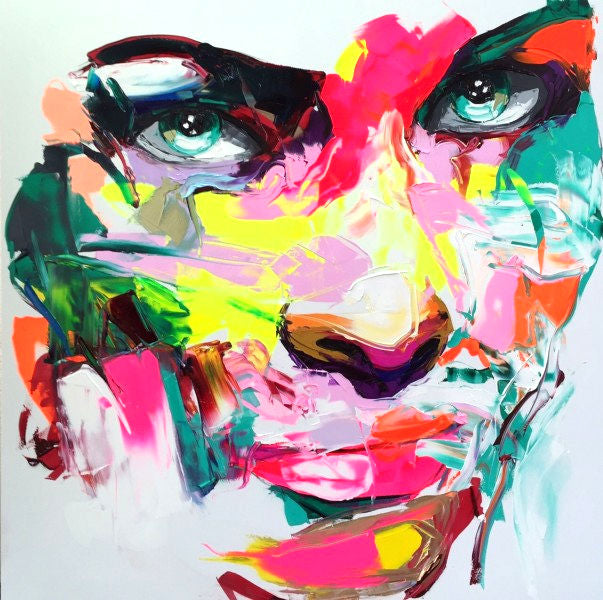 Faces Knife Art Woman Painting