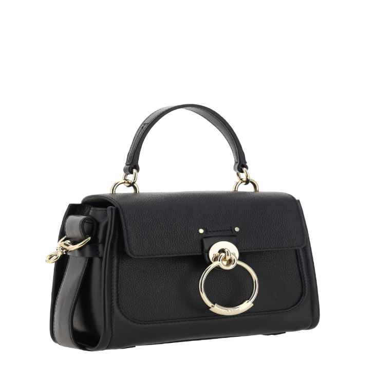 CHLOÉ Black Calf Leather Tess Handbag