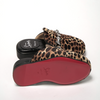 CHRISTIAN LOUBOUTIN Black Brown Leapord Print Open Back Loafer
