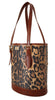 DOLCE & GABBANA Brown Leopard Pattern Shopping Tote Hand Bucket Purse