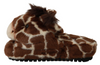 DOLCE & GABBANA Brown Giraffe Flats Slippers Sandals Shoes