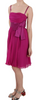 DOLCE & GABBANA Fuchsia Pink Bow Silk Sleeveless Dress