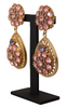 DOLCE & GABBANA Gold Crystal DG SICILY Clip-on Jewelry Dangling Earrings