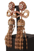 DOLCE & GABBANA Gold Dangling Crystals Long Clip-On Jewelry Earrings