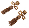 DOLCE & GABBANA Gold Dangling Crystals Long Clip-On Jewelry Earrings