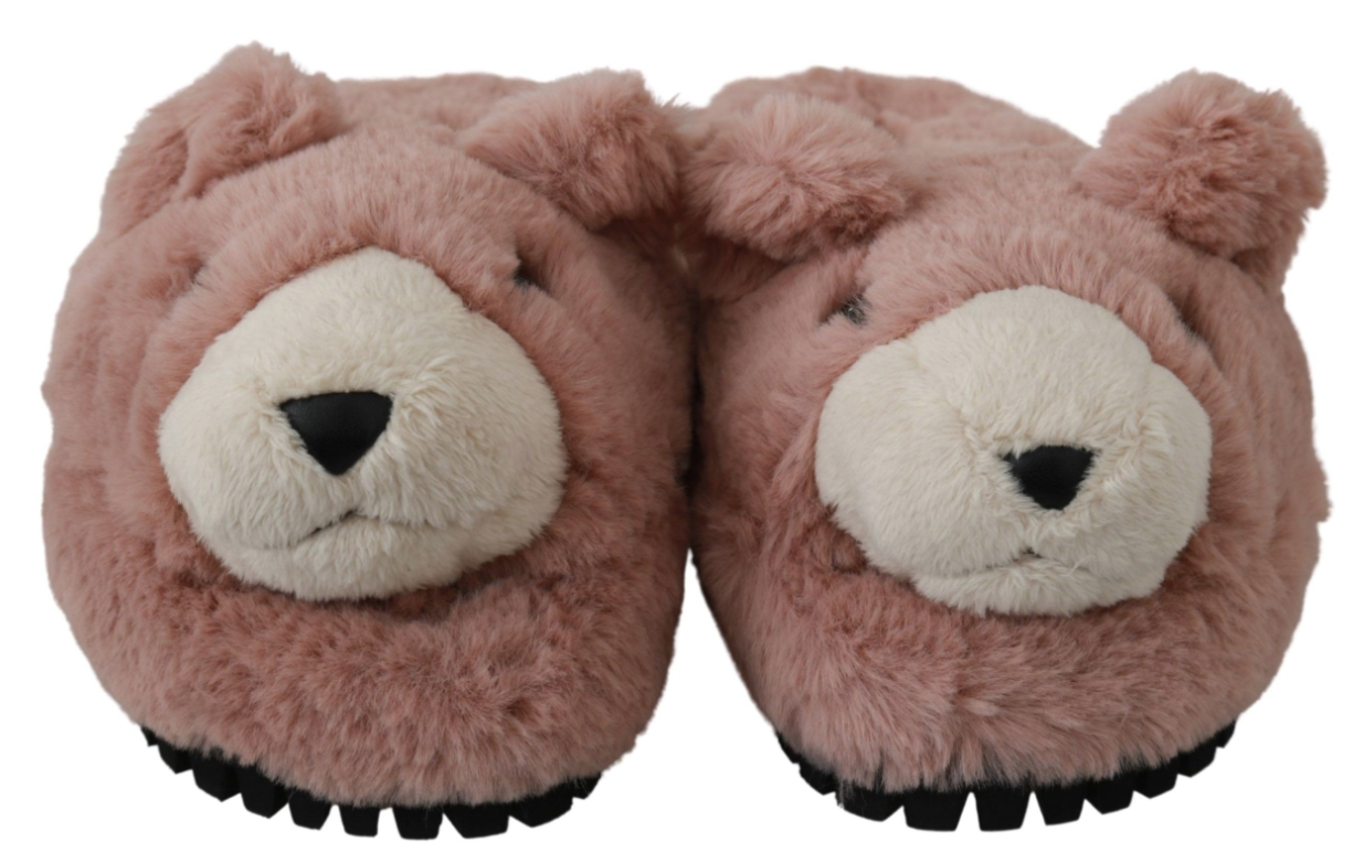 DOLCE & GABBANA Pink Bear House Slippers Sandals Shoes