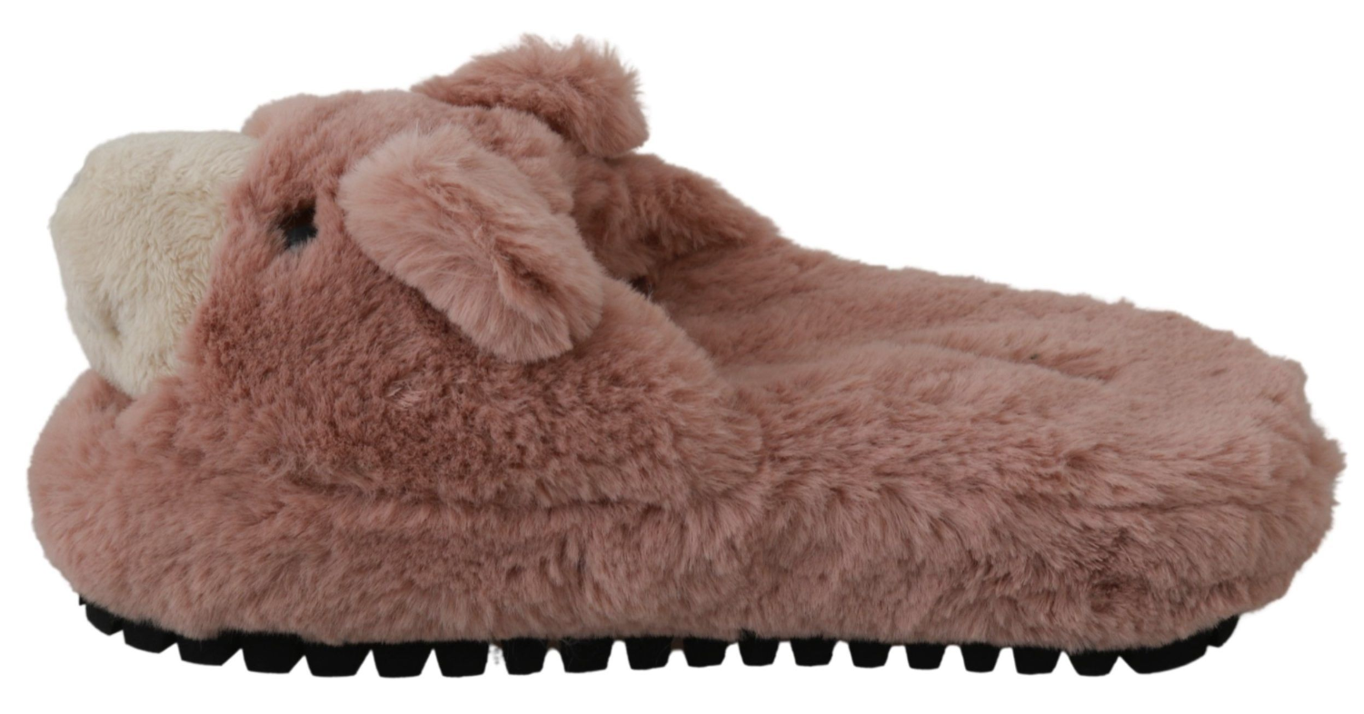 DOLCE & GABBANA Pink Bear House Slippers Sandals Shoes