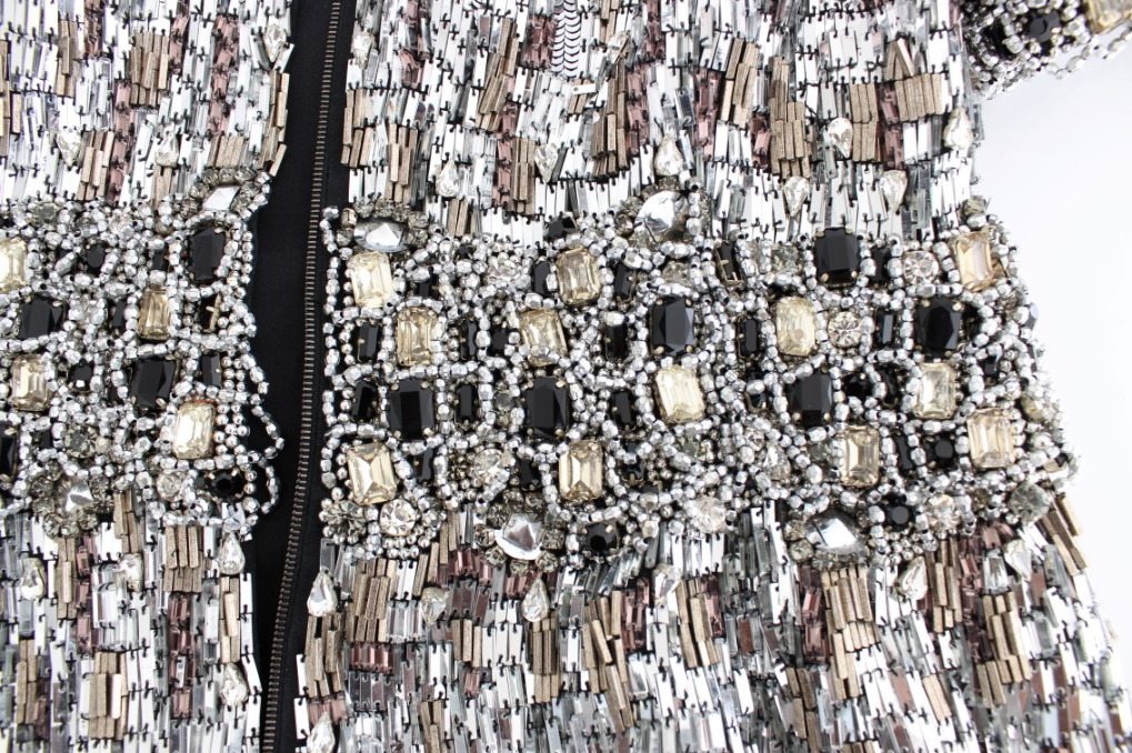 DOLCE & GABBANA Crystal Silver Runway Handmade Dress