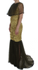 DOLCE & GABBANA Yellow Black Floral Lace Ricamo Gown Dress