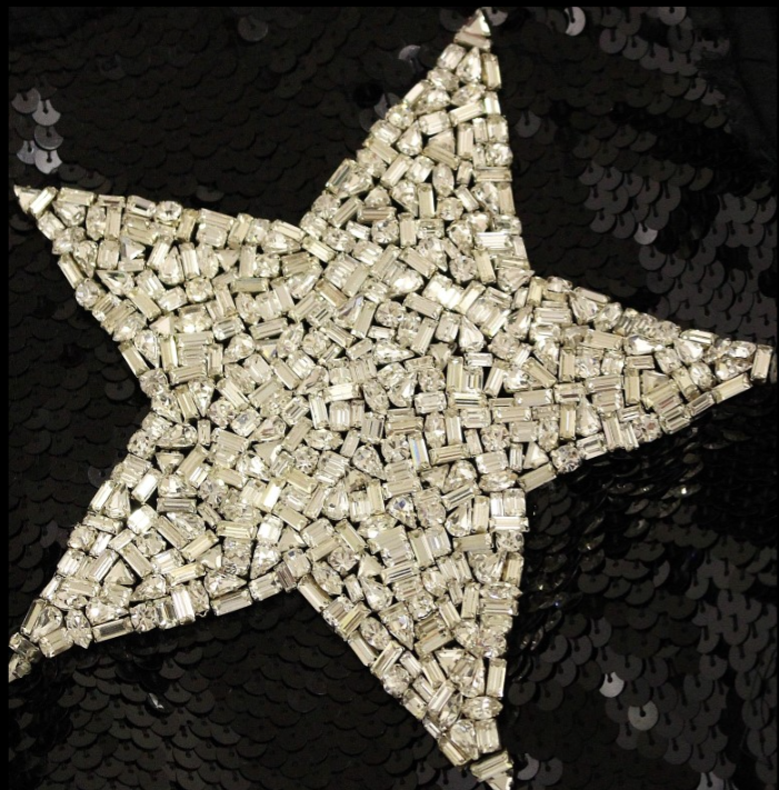 DOLCE & GABBANA Masterpiece black crystal swarovski stars sheath dress