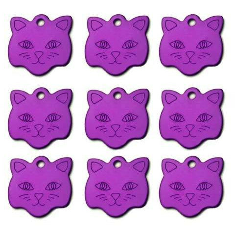 Engraved Dog Cat ID Tag Personalised Cat Face Shape Print Pet Name Plate Puppy Dogs Name Phone No. Tags