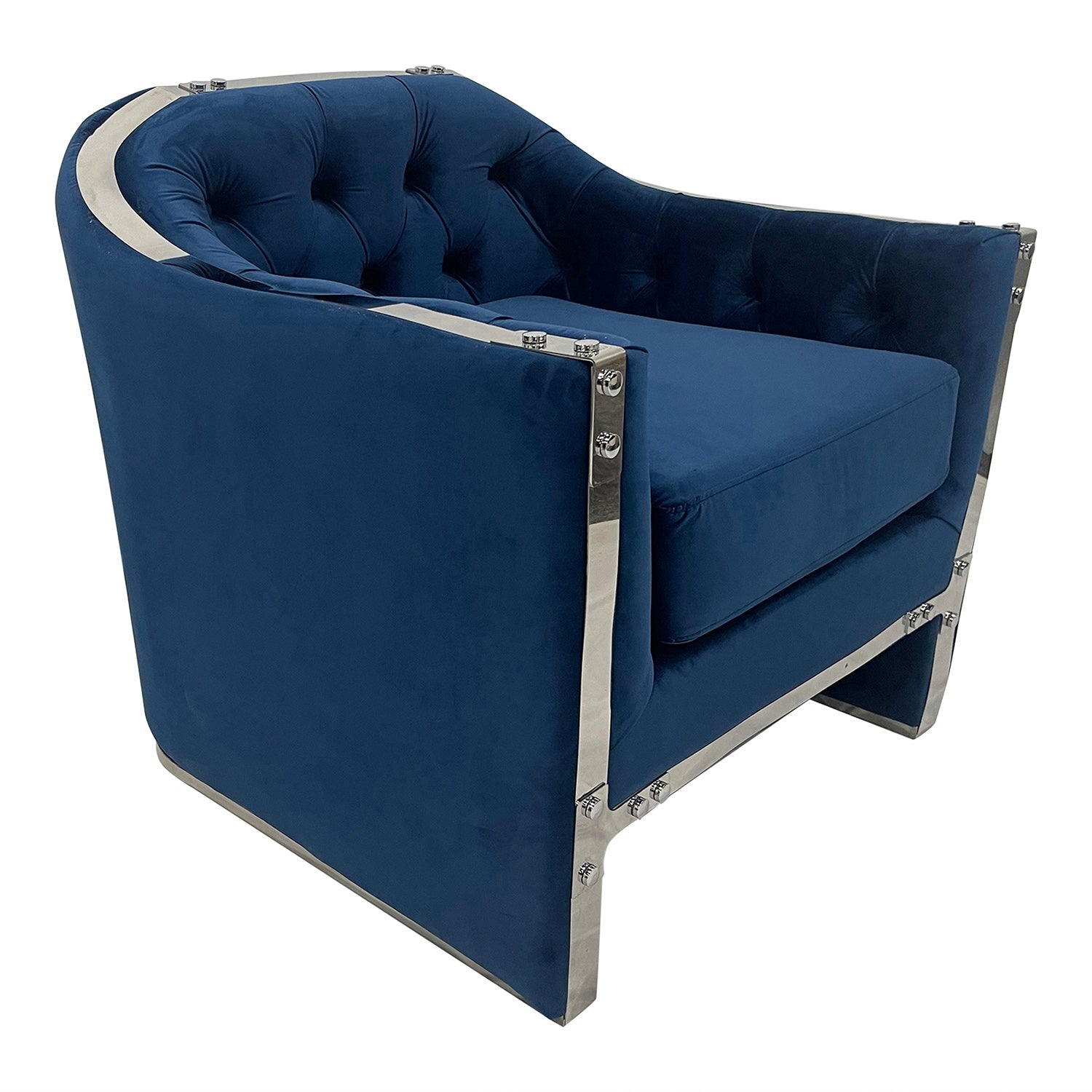 Navy and Silver Sofa Chair