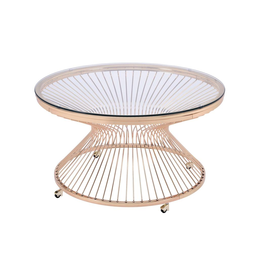 Poppy Round Coffee Table in Gold