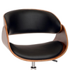 Load image into Gallery viewer, Armen Living Julian Modern Office Chair In Chrome Finish with Black Faux Leather And Walnut Veneer Back