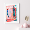 Colourful Abstract Leaf Collage Print