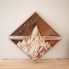 Mountain Wood Wall Art - Wooden Panel - Home Decor - Double Layered Art