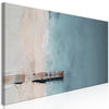 Canvas Painting - Sea and Wooden Bridge (1 Part) Narrow Grey