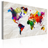 Canvas Painting - World Map: Rainbow Madness
