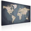 Canvas Painting - World Map: Shades of Grey
