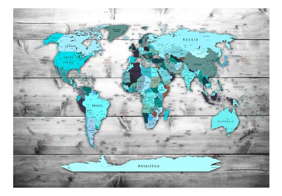 Wallpaper - World Map: Blue Continents