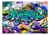 Load image into Gallery viewer, Wallpaper - Graffiti street art: blue pattern
