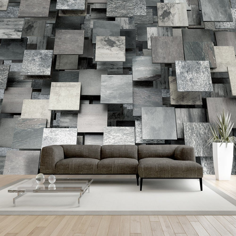 3D Wallpaper - Gray Squares