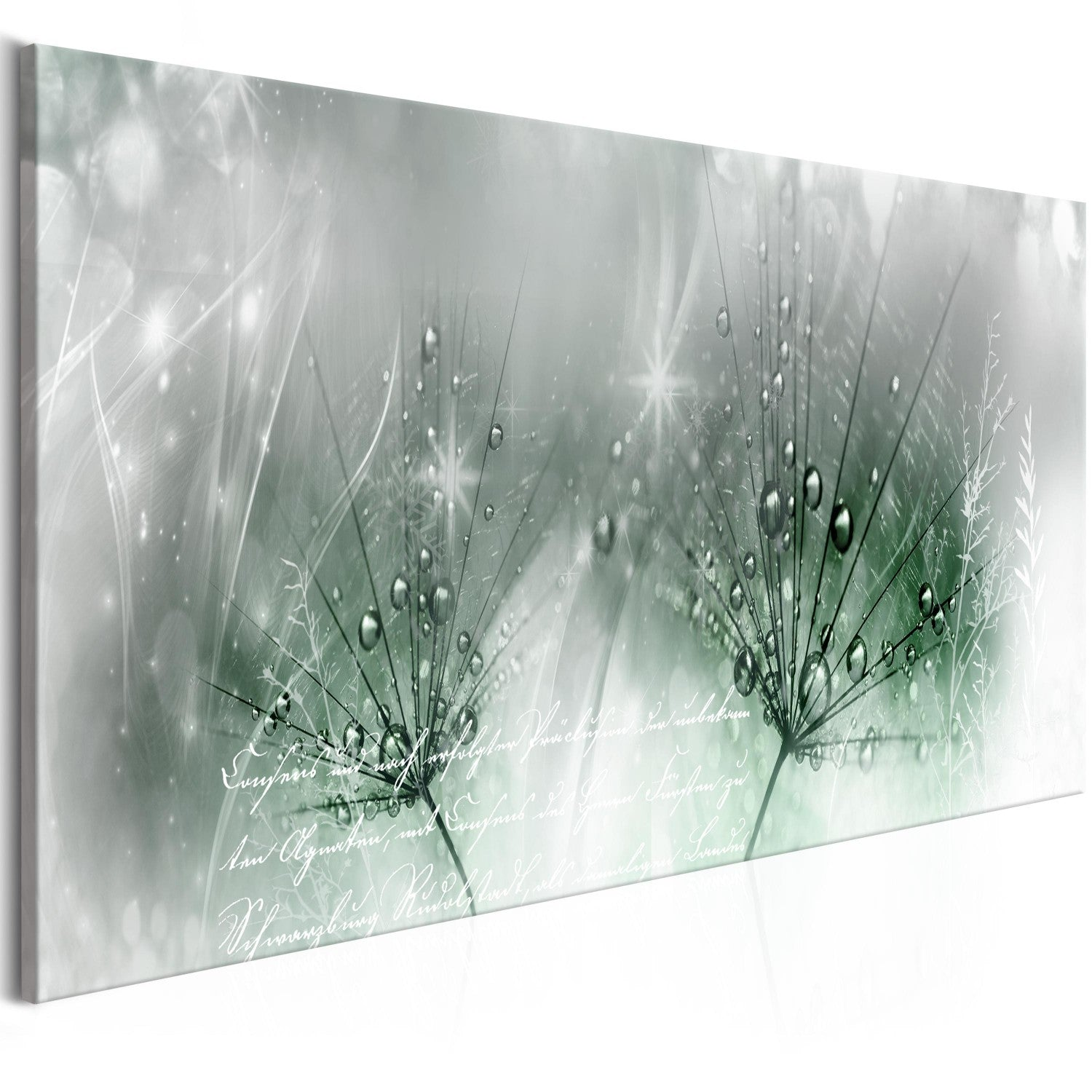 Canvas Painting - Drops of Dew (1 Part) Green Narrow