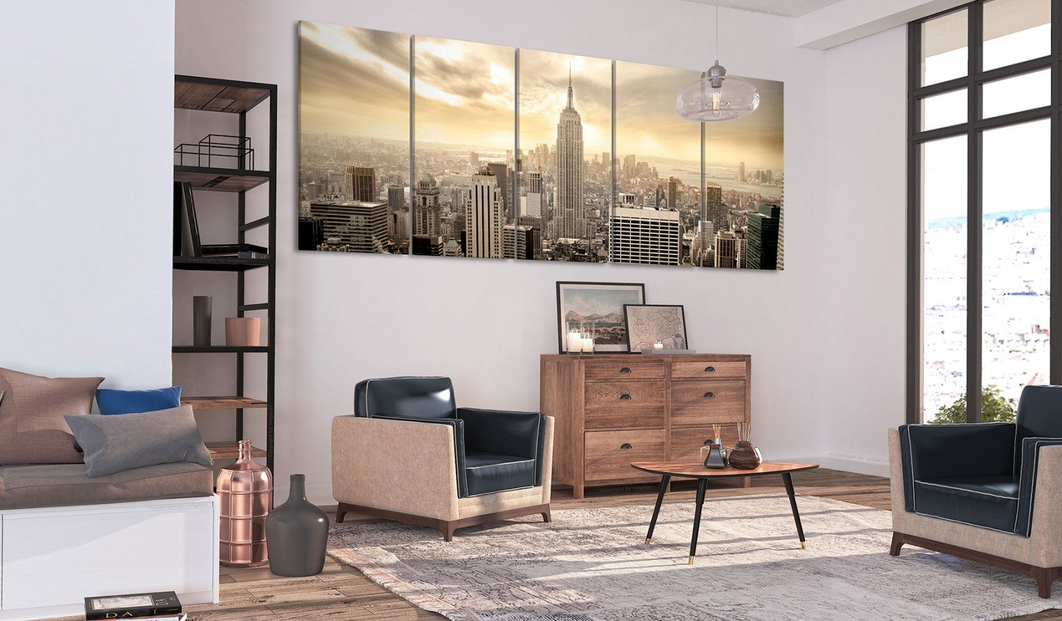 Canvas Painting - New York: View on Manhattan