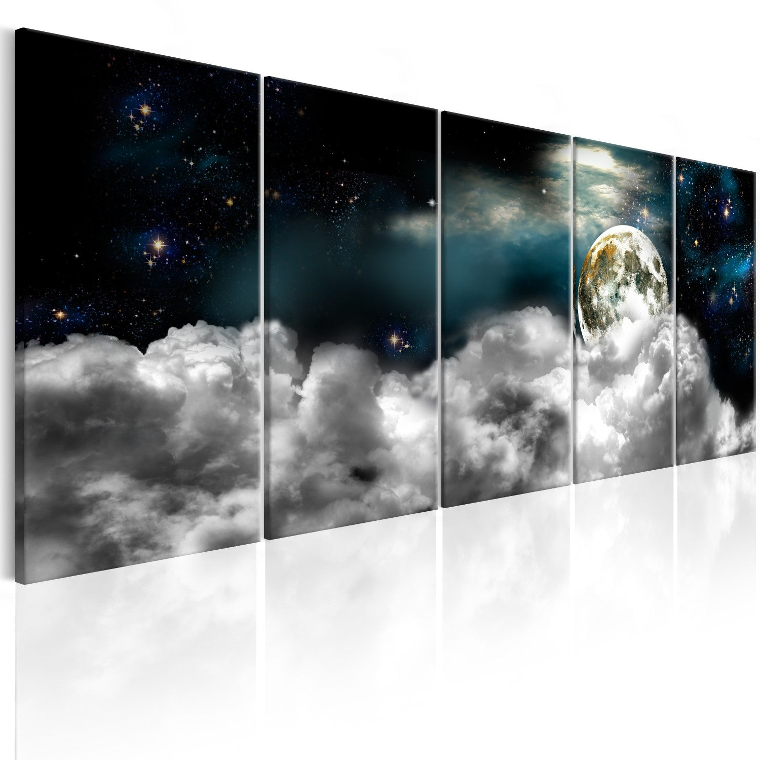 Canvas Painting - Moon in the Clouds I