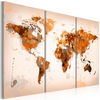Canvas Painting - World Map (Desert Storm - Triptych)