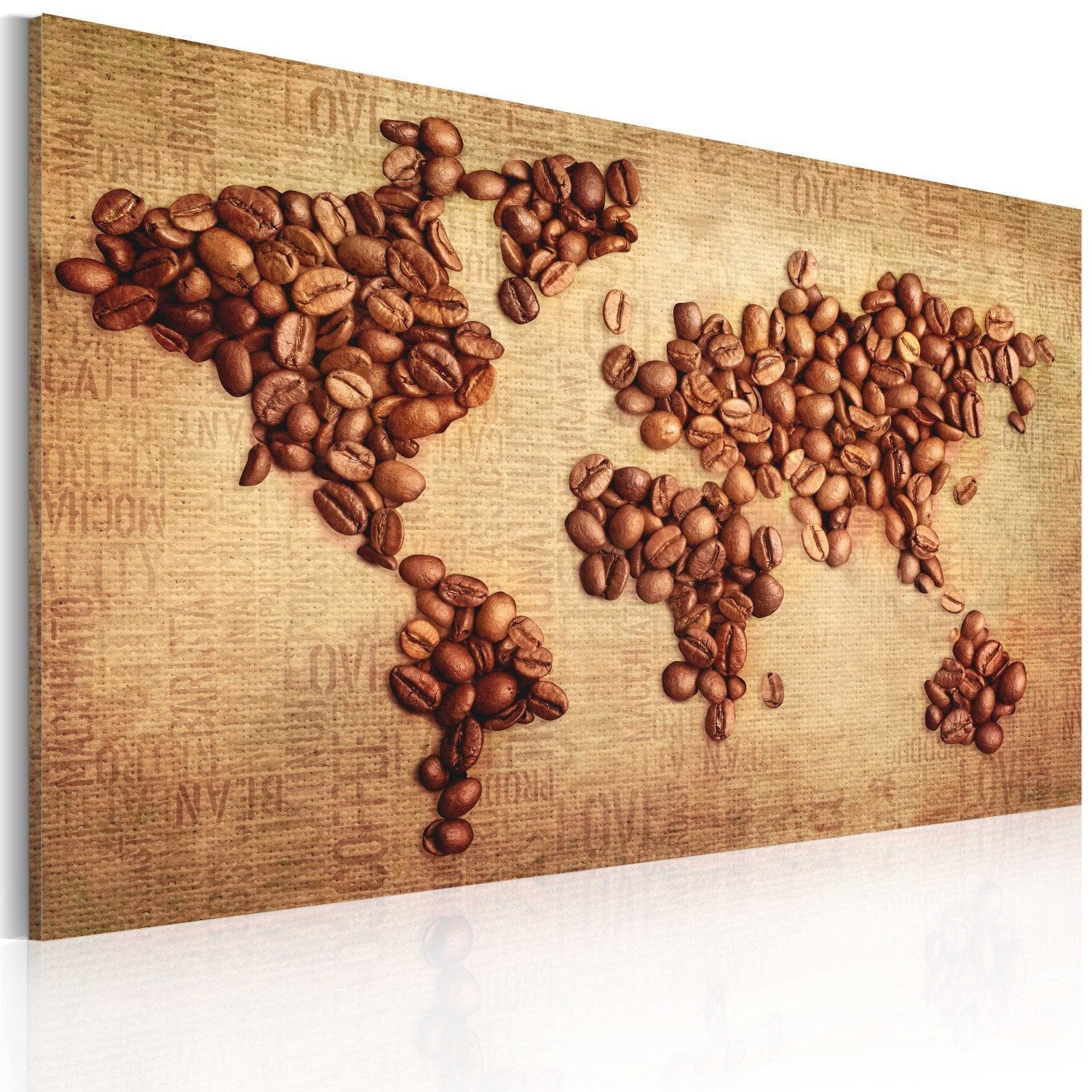 Canvas Painting - World Map: The World Of Coffee