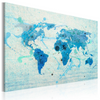 Canvas Painting - World Map (Continents And Oceans)