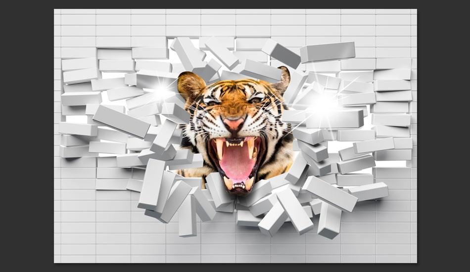 3D Wallpaper - Tiger Jump