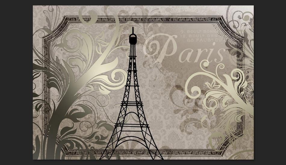 Wallpaper - Vintage Paris: Gold Color