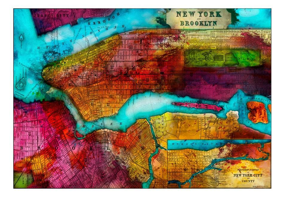 Wallpaper - Mural - Northern New York City - Map