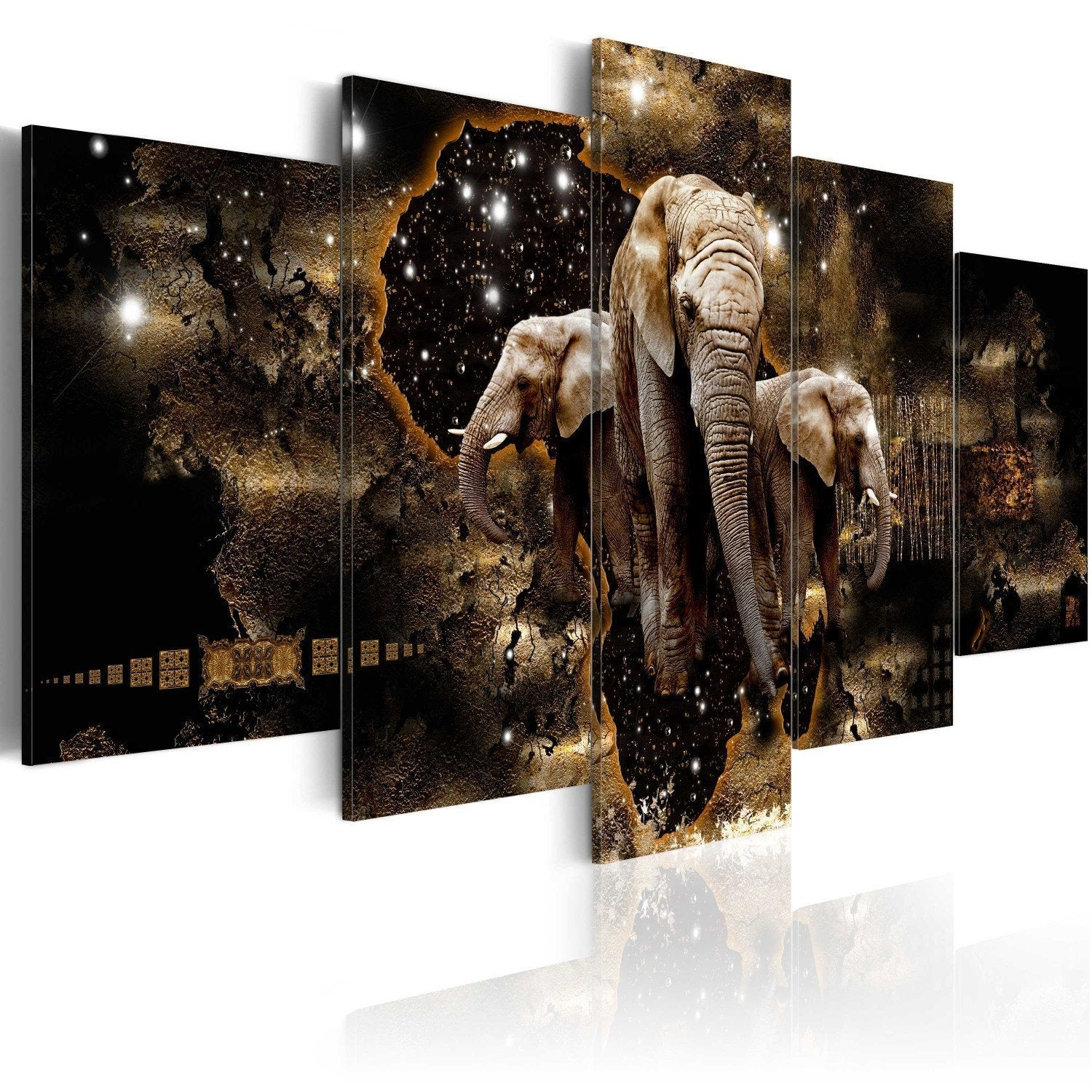 Canvas Painting - Brown Elephants