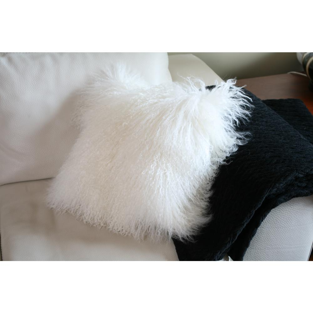100% Mongolian Sheep Fur 18", White