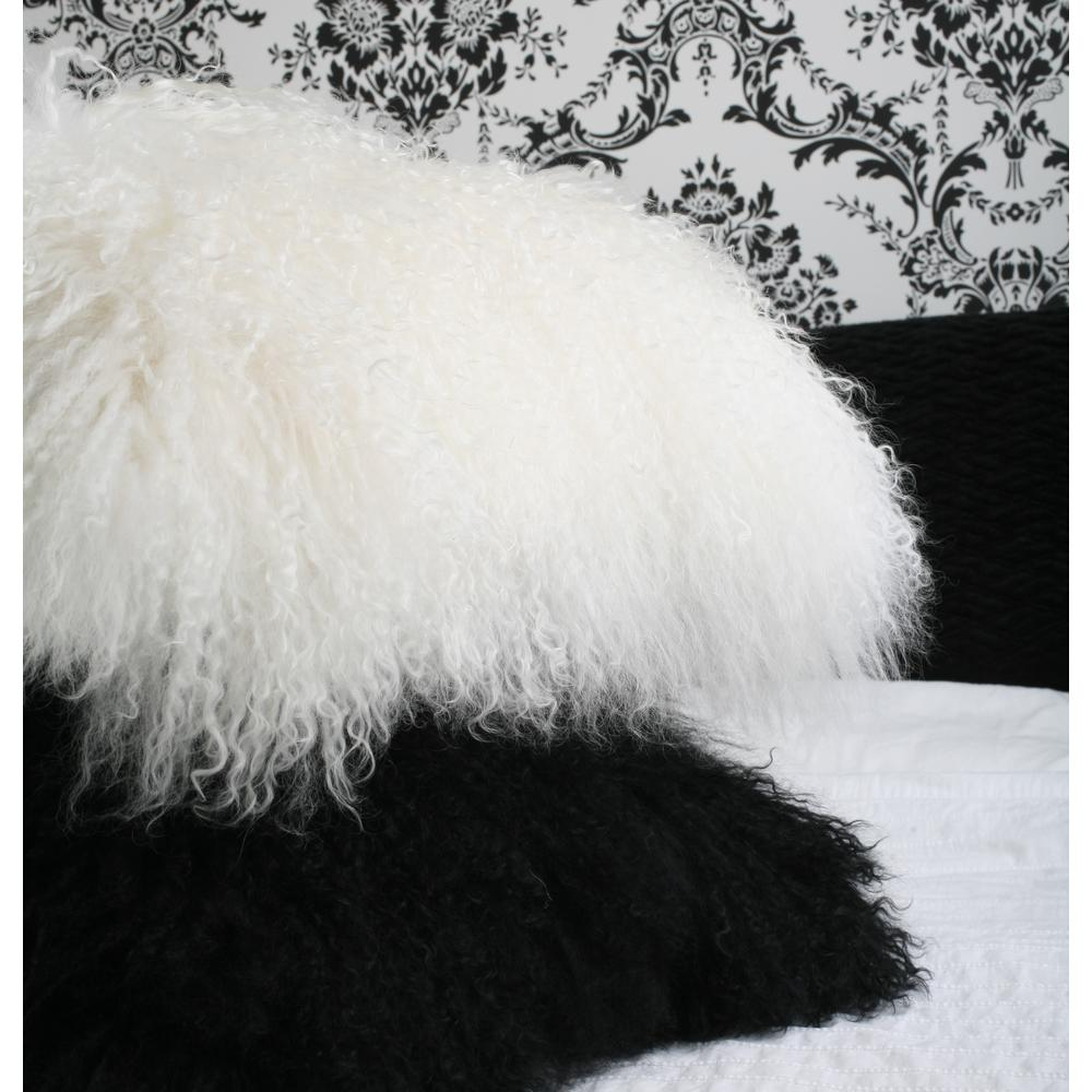 100% Mongolian Sheep Fur 18", White