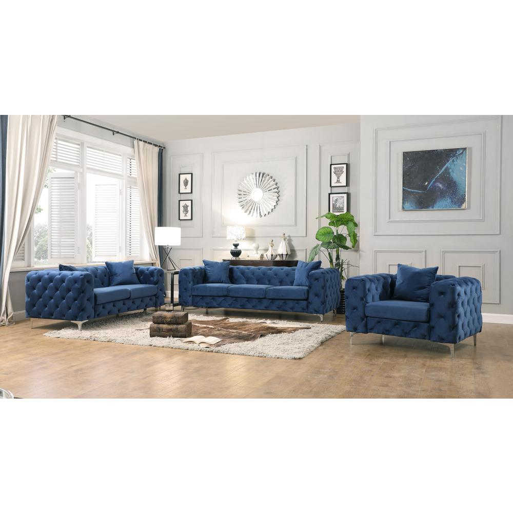Nigel Blue Velvet Sofa