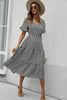 Load image into Gallery viewer, Gingham Tiered Midi Dress