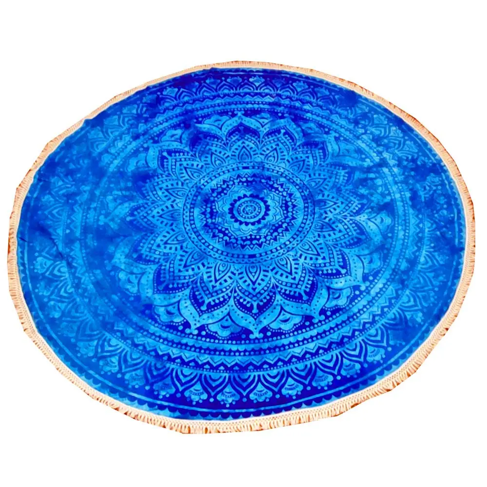 Blue Ombre Round Star Mandala Tapestry Wall Art