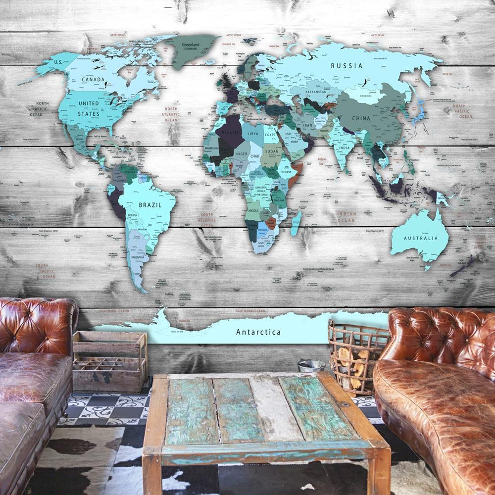 Wallpaper - World Map: Blue Continents