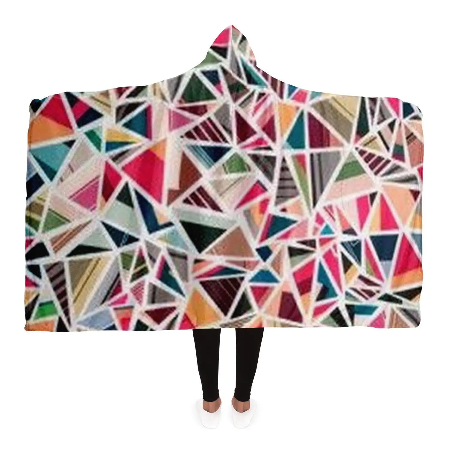 Abstract Pattren Hooded Blanket