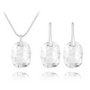 Sterling Silver white Crystal  Pendant Necklace Jewellery Set