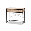 Load image into Gallery viewer, Baxton Studio Grayer Modern Industrial Natural Brown Finished Wood and Black Metal 2-Drawer Desk