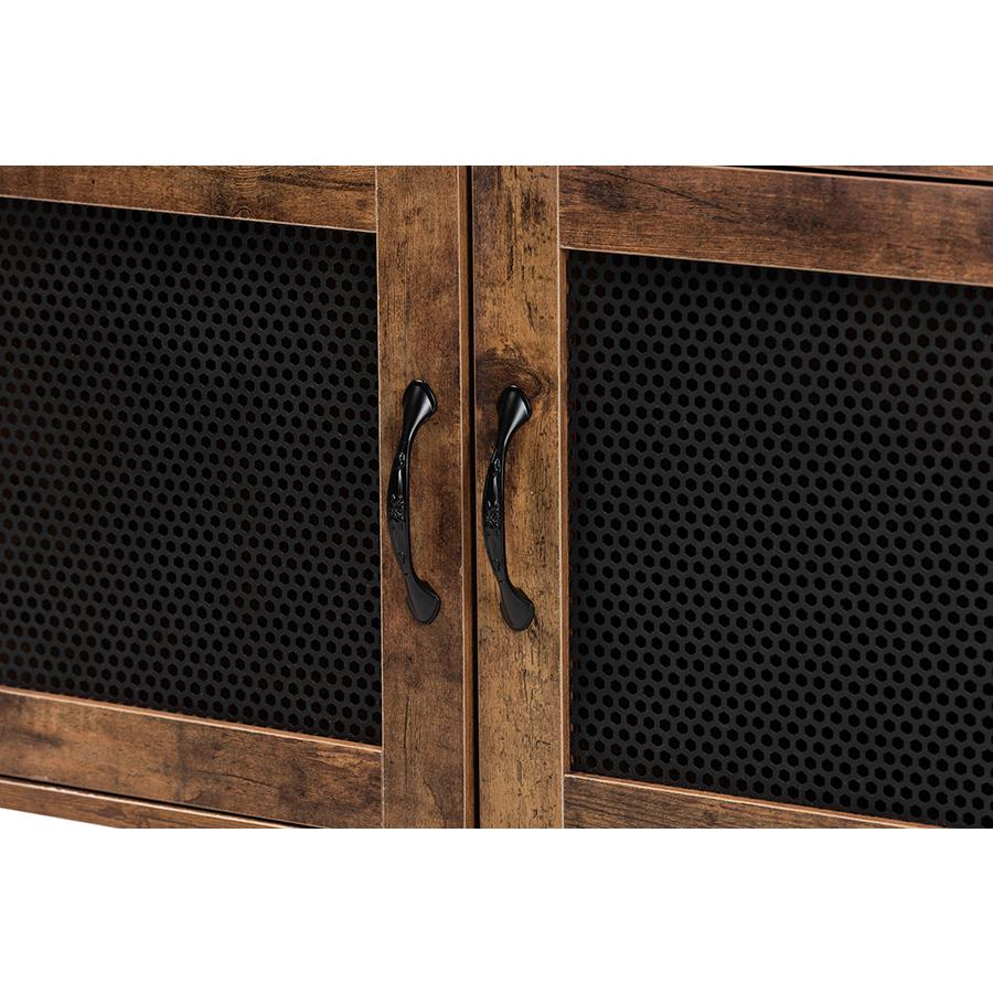 Baxton Studio Valeska Modern Industrial Walnut Brown Finished Wood and Black Metal 2-Drawer Sideboard