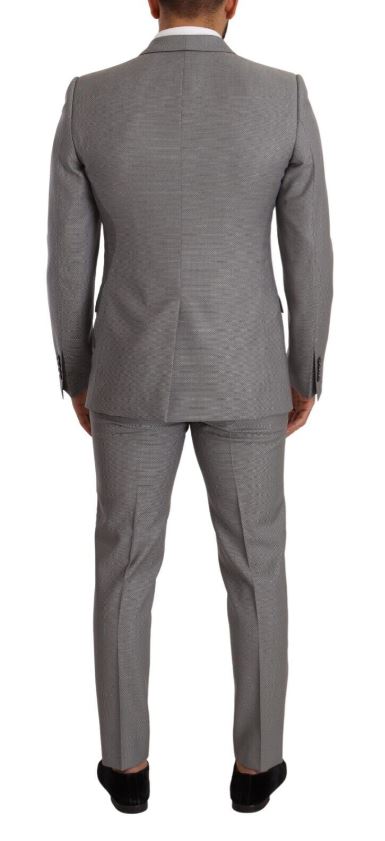 DOLCE & GABBANA Gray MARTINI Wool Slim Fit 3 Piece Suit