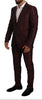 DOLCE & GABBANA Red Brocade Slim 2 Piece Set MARTINI Suit