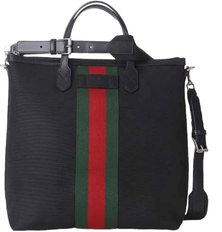 NEW Gucci Black Web Stripe Canvas Backpack Rucksack Bag