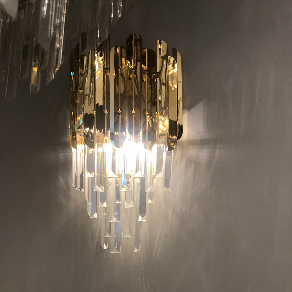 Crystal Luminary Gold Modern Led Wall Light